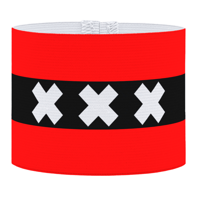 Amsterdam, Ajax aanvoerdersband, voetbal, Aanvoerdersband, captain armband specialist, de aanvoerdersband specialist, hockey, volleybal, met klittenband aansluiting, met standaard stiknaad, gepersonaliseerde aanvoerdersband, aanvoerdersband kopen, aanvoerdersband ontwerpen, aanvoerdersband bedrukken