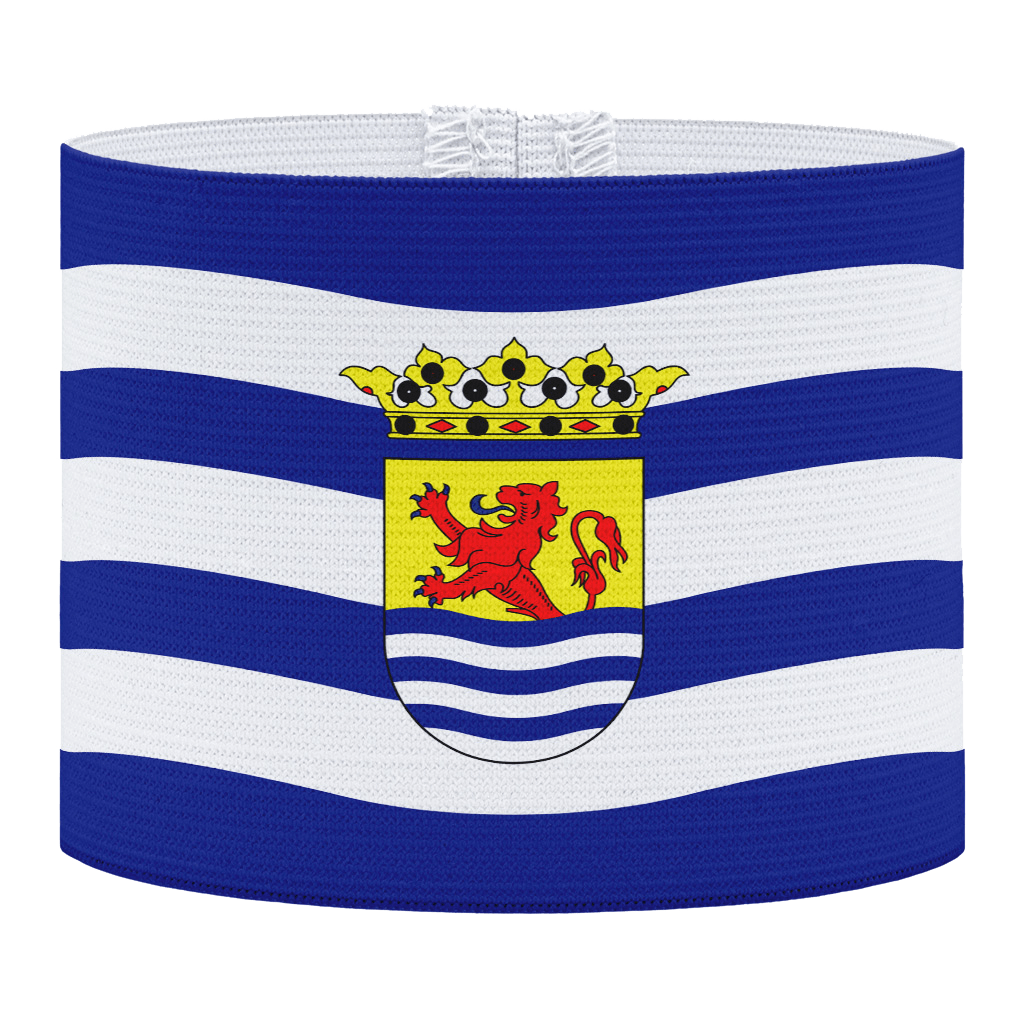 Zeeland aanvoerdersband, vlag van Zeeland, voetbal, Aanvoerdersband, captain armband specialist, de aanvoerdersband specialist, hockey, volleybal, met klittenband aansluiting, met standaard stiknaad, gepersonaliseerde aanvoerdersband, aanvoerdersband kopen, aanvoerdersband ontwerpen, aanvoerdersband bedrukken